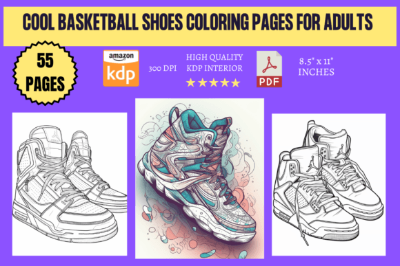 Cool Basketball Shoes Coloring Pages for Kids and Creative Enthusiasts