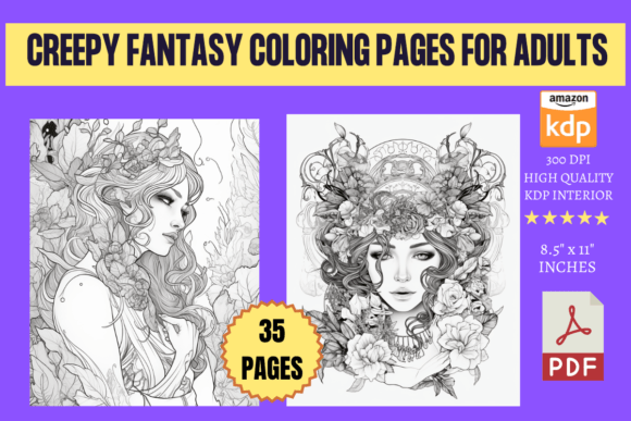 Creepy Fantasy Coloring Pages for Adults