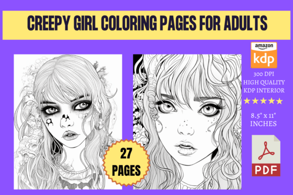 Creepy Girl Coloring Pages for Adults: A Unique Creative Outlet