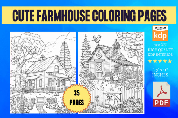 Cute Farmhouse Coloring Pages for Adults