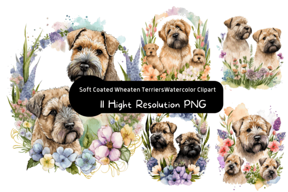 Cute Soft Coated Wheaten Terriers Clipar: A Versatile Design Asset