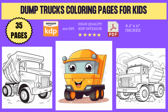 Dump Trucks Coloring Pages for Kids