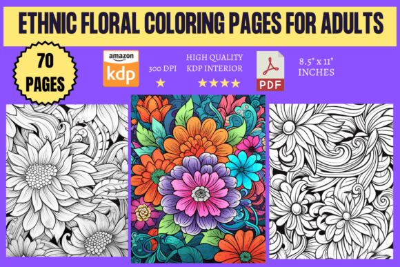Explore the Beauty of Ethnic Floral Coloring Pages for Adults