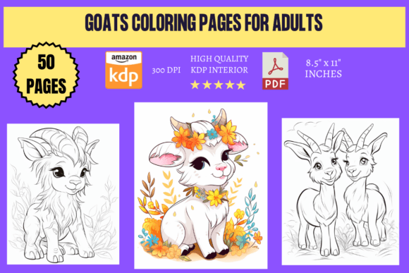 Goats Coloring Pages for Adults