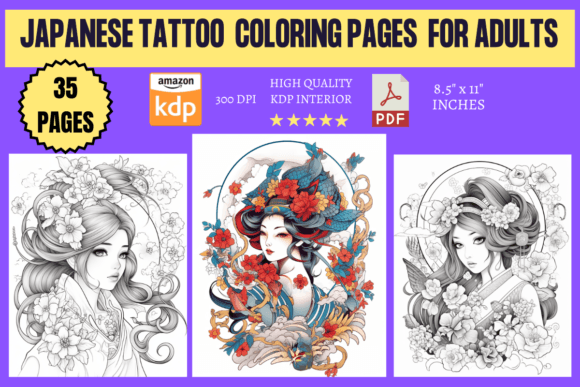 Japanese Tattoo Coloring Pages for Adults: A Creative and Relaxing Activity
