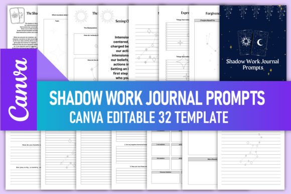 Shadow Work Journal Prompts for Canva