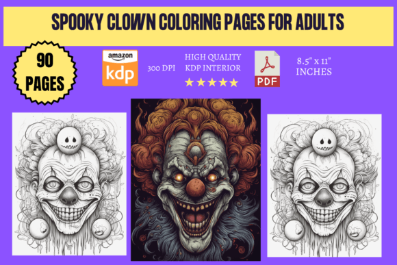 Spooky Clown Coloring Pages for Adults