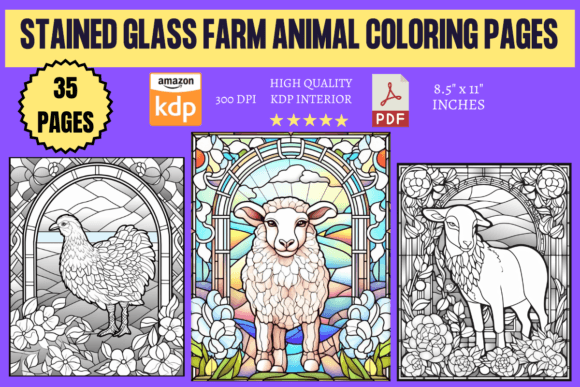Stained Glass Farm Animal Coloring Pages: A Creative Resource for Educators and Parents