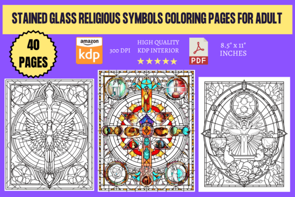 Stained Glass Religious Symbols: A Creative and Spiritual Coloring Experience