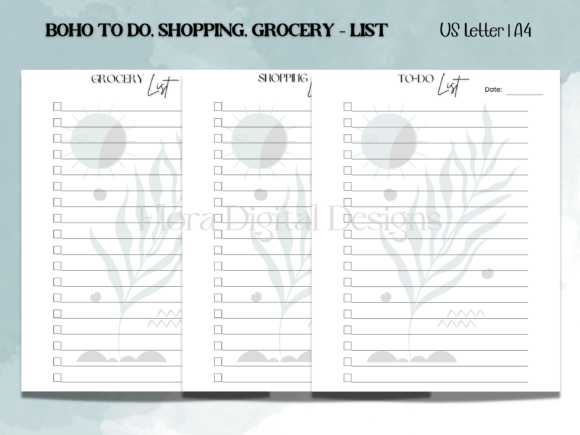 To Do, Shopping, Grocery List Boho