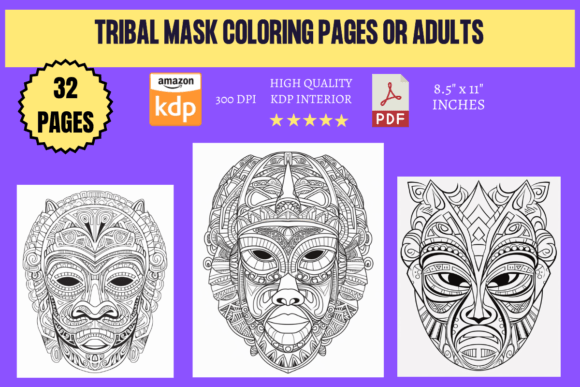 Tribal Mask Coloring Pages for Adults